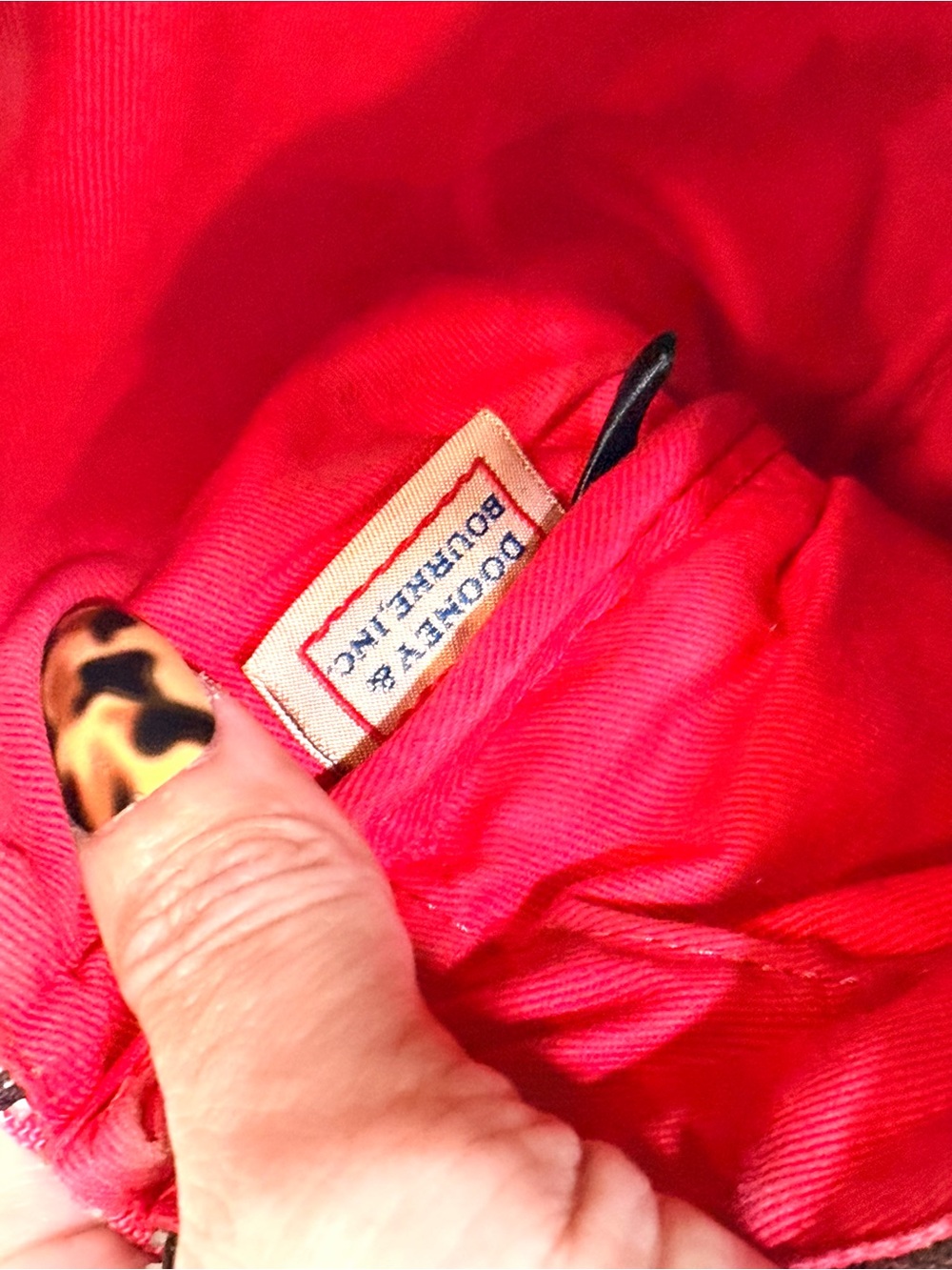 Dooney & Bourke Red Crossbody Double-Zip Pouch with Leather Trim - Picture 3 of 12